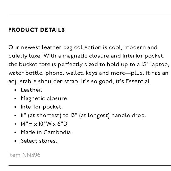 Madewell Essential Bucket Tote - Picture 2 of 6